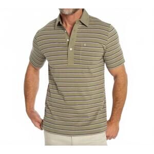 NEW CRIQUET terry cloth polo in dean stripe - olive